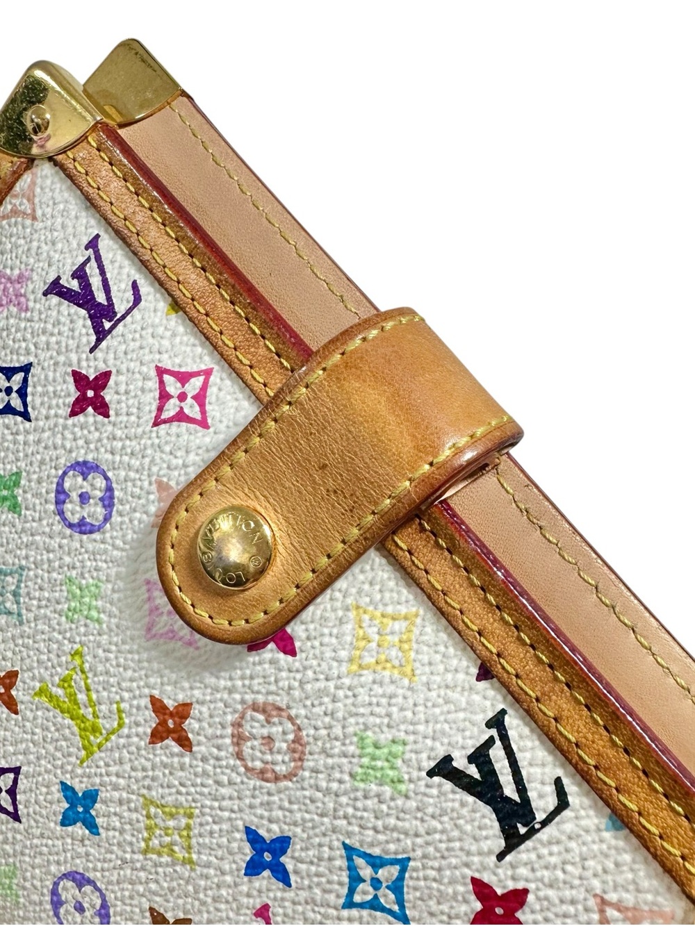 Louis Vuitton Murakami Multicolor White & Vachetta Leather Agenda PM Wallet - Picture 16 of 16